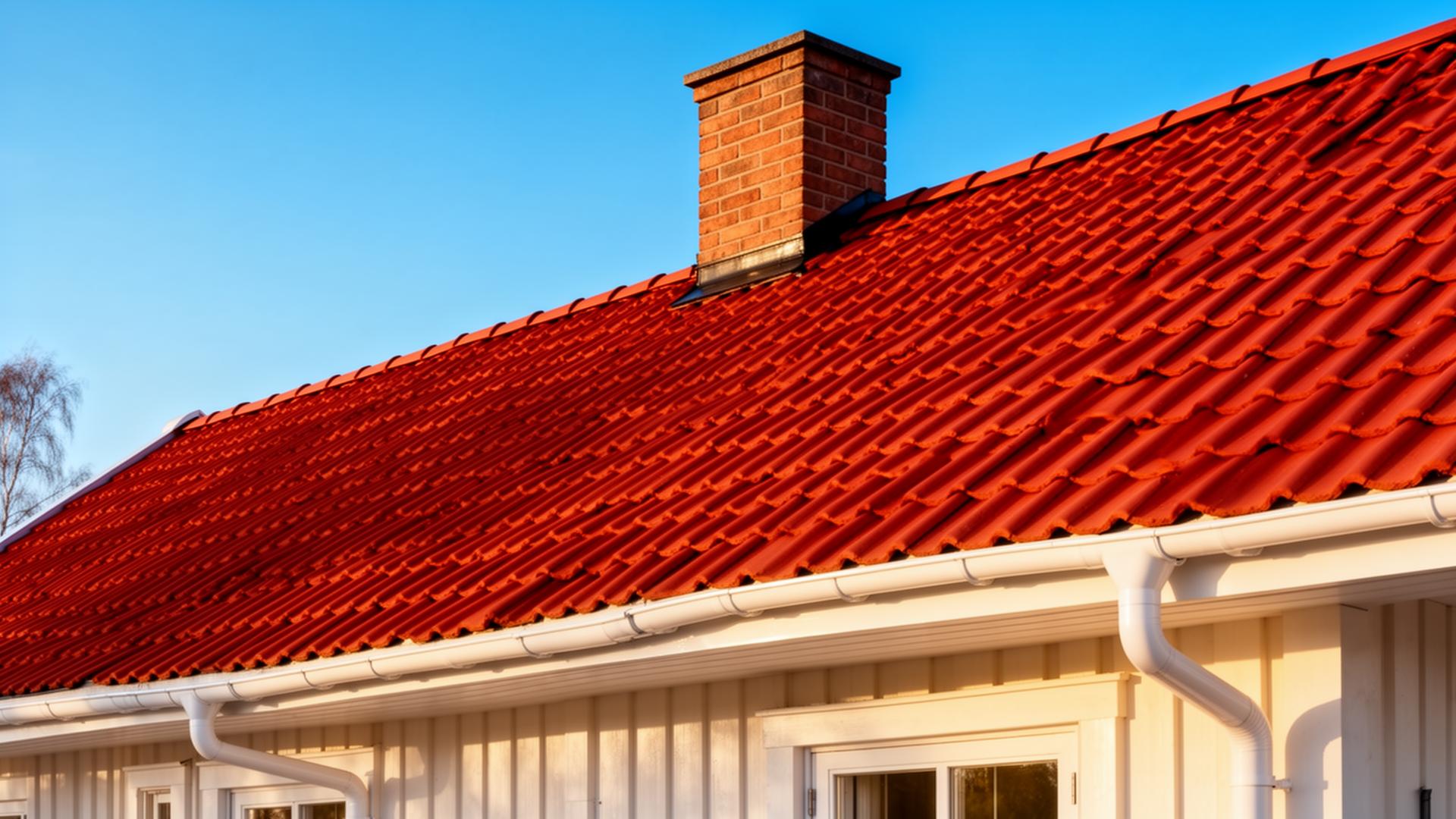 Modern svensk villa med betongpannor
